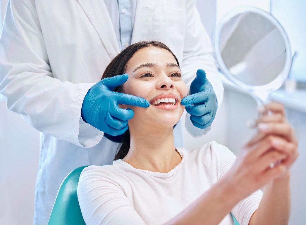 Alpine Dental patient smiling during exam