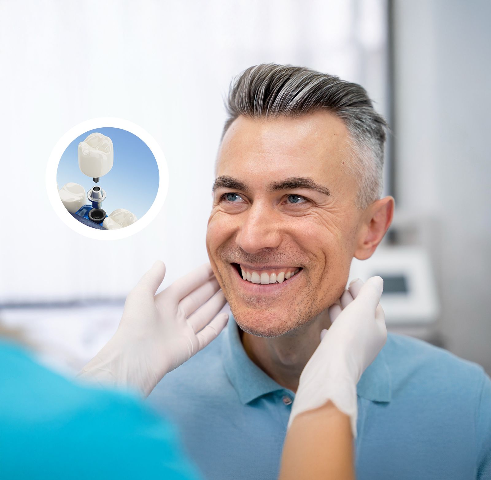 Man smiling with healthy restored teeth